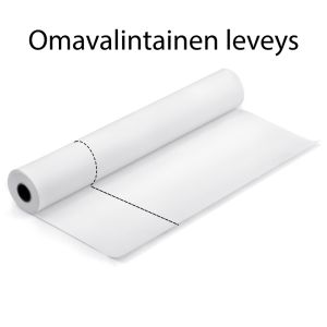 Rullan omavalintainen leikkausleveys. Ilmoita leveys ostoskorin Lisätiedot-kentässä.